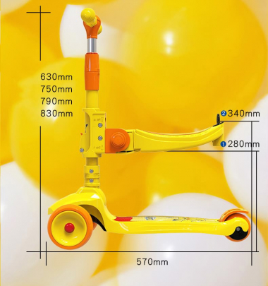 Xe scooter trẻ em Pikachu có đèn LED cao cấp 036